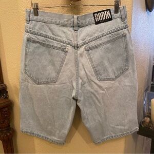 Vintage RODIN Men Light Blue Baggy Jean Shorts Size 34-Made in USA